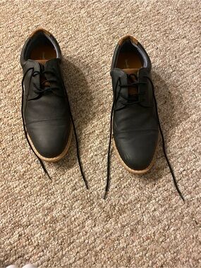 Goodfellow & Co Black Lace-Up Oxfords with Tan Trim | Men’s 9